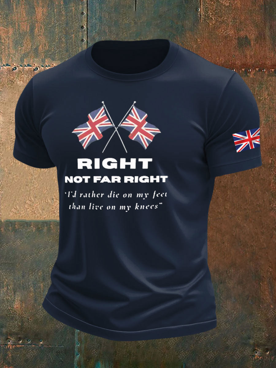 Men's Right Not Far Right Printed imitation cotton short-sleeved T-shirt