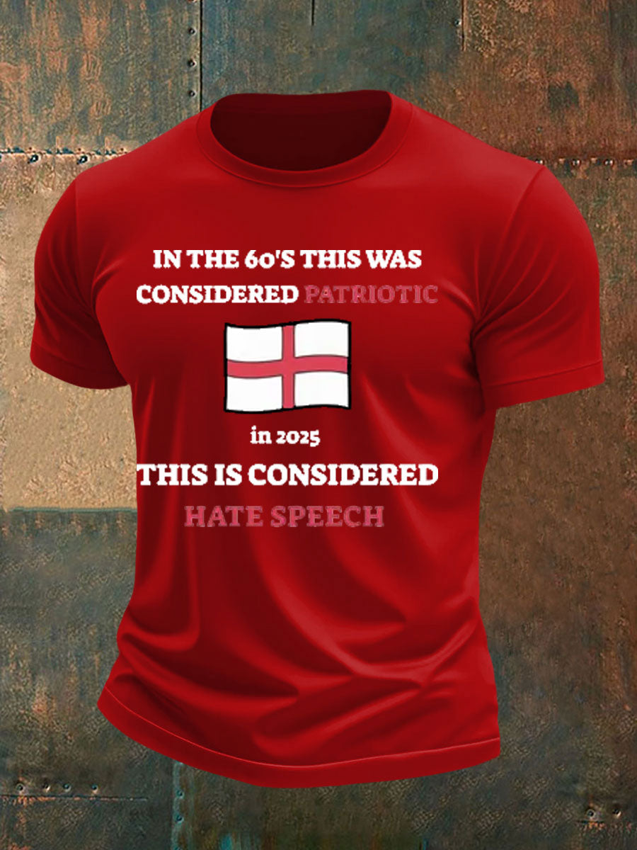 Men's St George Cross England Flag  imitation cotton short-sleeved T-shirt