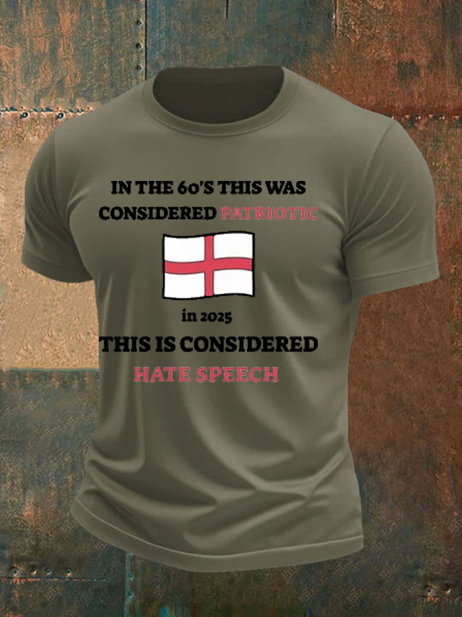 Men's St George Cross England Flag  imitation cotton short-sleeved T-shirt