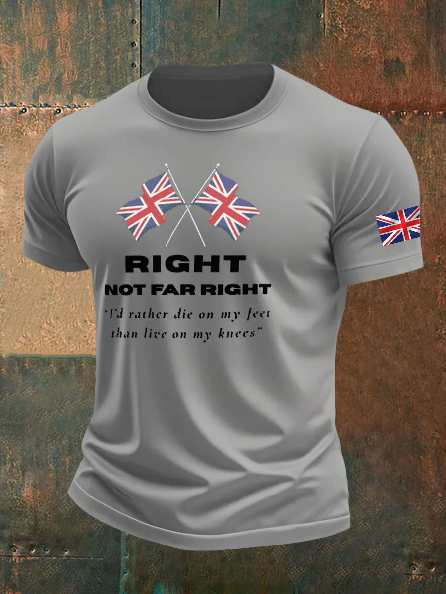 Men's Right Not Far Right Printed imitation cotton short-sleeved T-shirt
