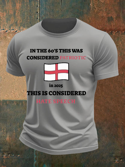 Men's St George Cross England Flag  imitation cotton short-sleeved T-shirt
