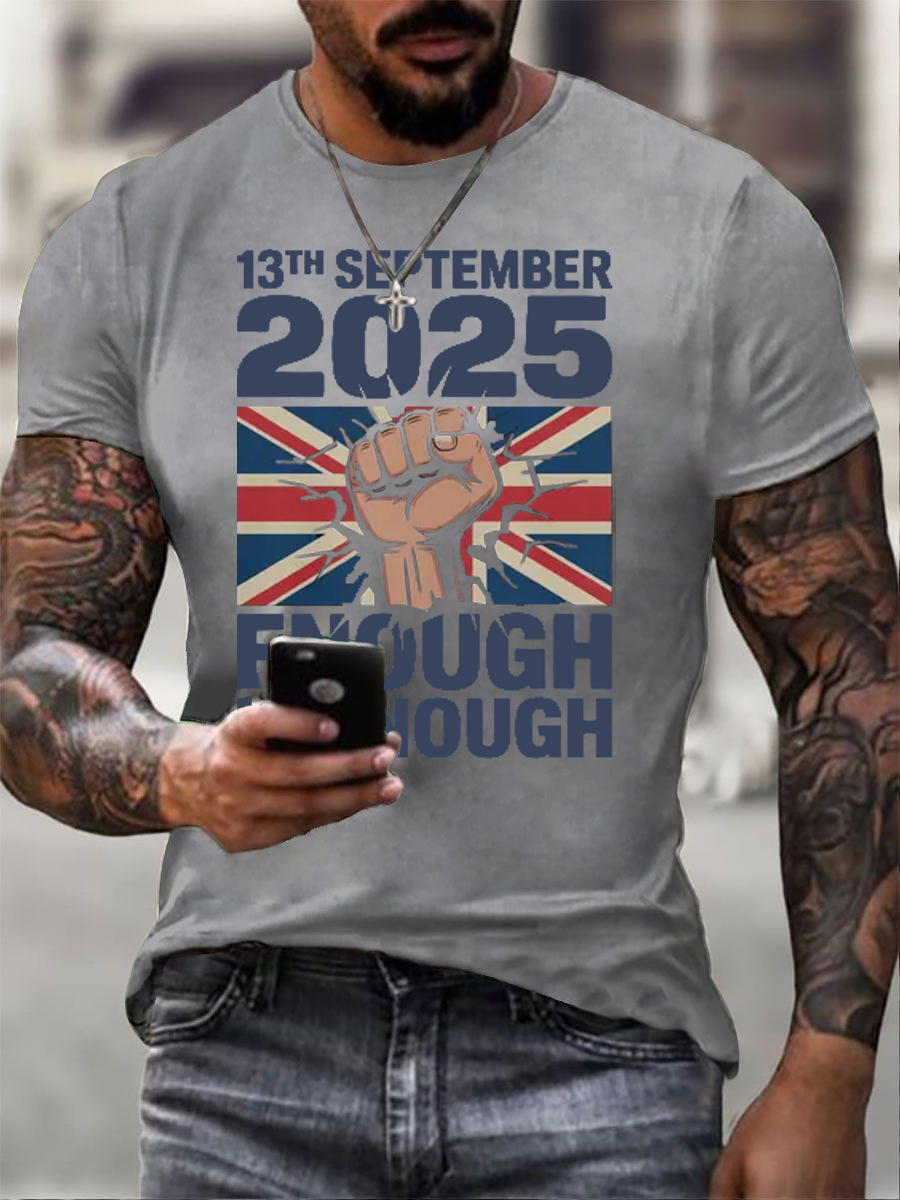 Men's September 13th 2025 London Protest  imitation cotton short-sleeved T-shirt
