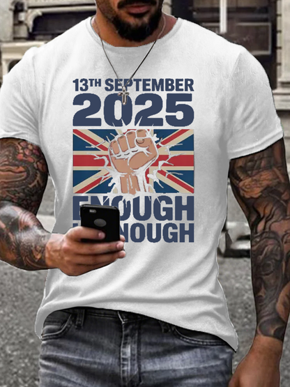 Men's September 13th 2025 London Protest  imitation cotton short-sleeved T-shirt