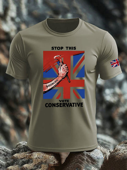 Men's Stop this Vote Conservative imitation cotton short-sleeved T-shirt