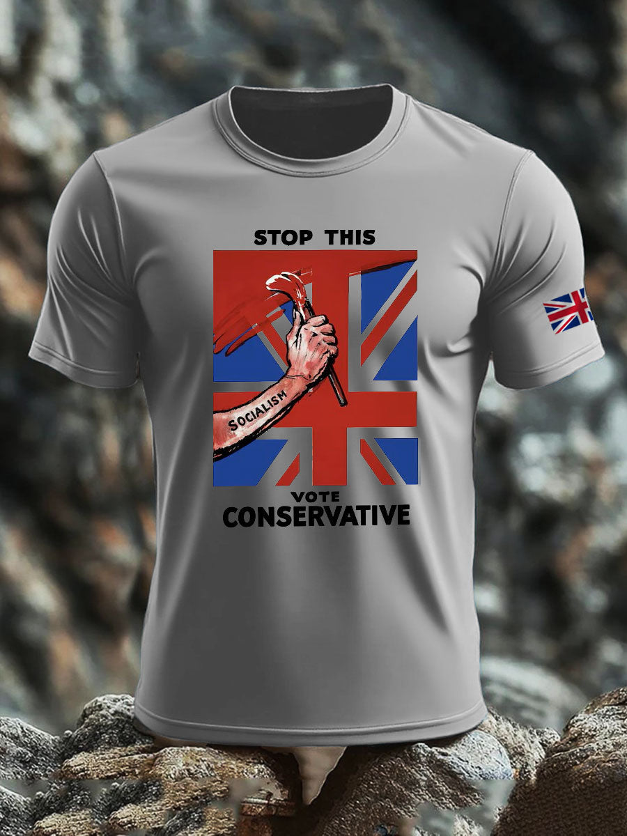 Men's Stop this Vote Conservative imitation cotton short-sleeved T-shirt