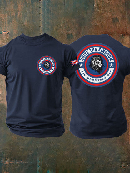Men's Unite The Kingdom Defend Or Nation Printed imitation cotton short-sleeved T-shirt