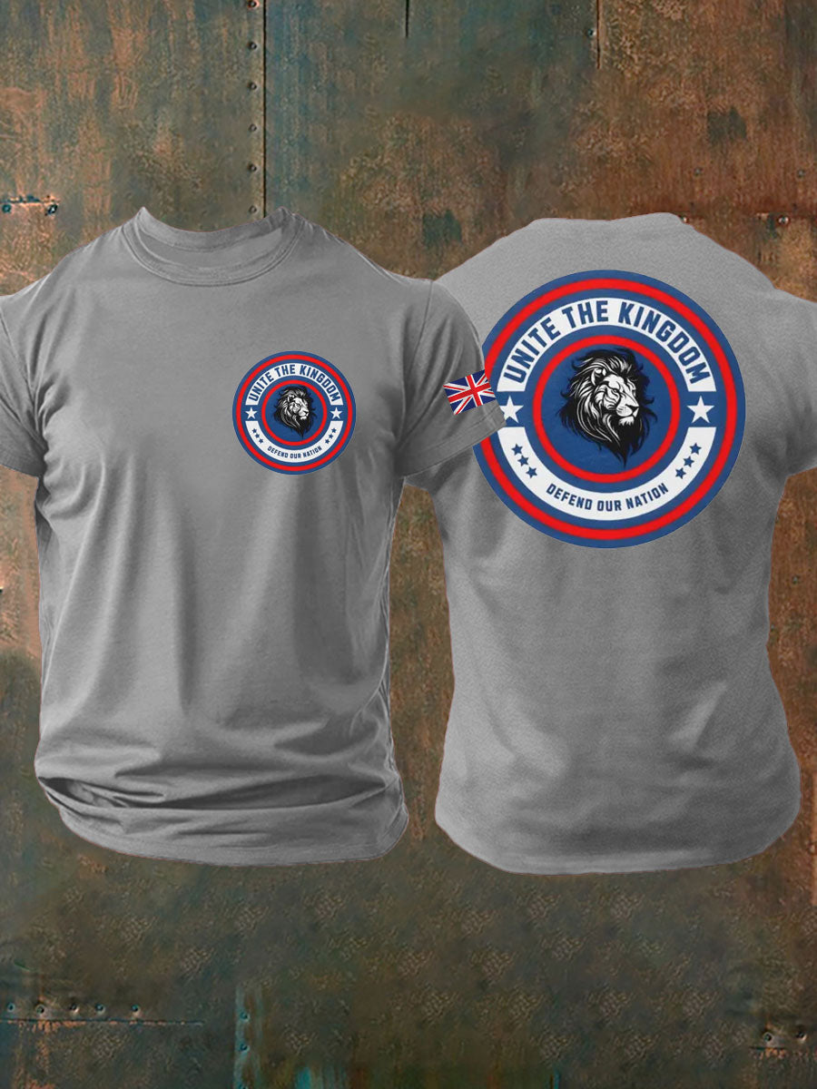 Men's Unite The Kingdom Defend Or Nation Printed imitation cotton short-sleeved T-shirt