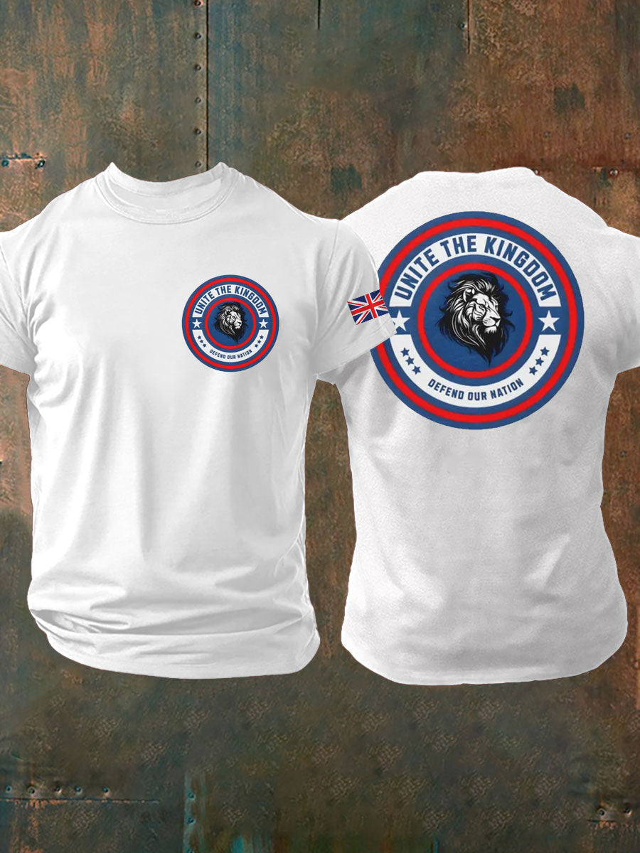 Men's Unite The Kingdom Defend Or Nation Printed imitation cotton short-sleeved T-shirt