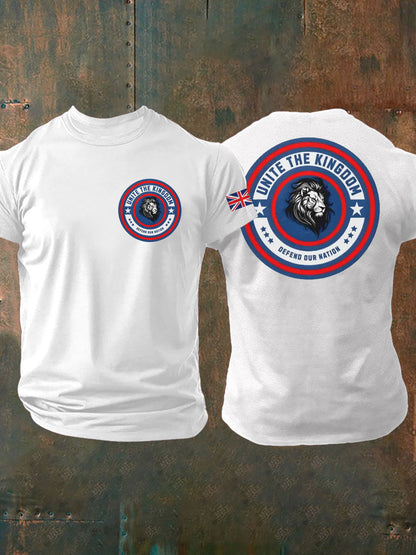 Men's Unite The Kingdom Defend Or Nation Printed imitation cotton short-sleeved T-shirt