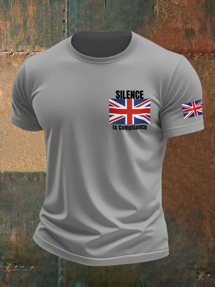 Men's Silence is Compliance imitation cotton short-sleeved T-shirt