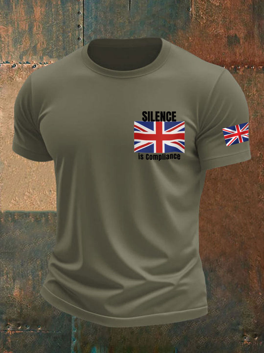 Men's Silence is Compliance imitation cotton short-sleeved T-shirt