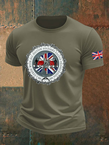 Men's British Veteran imitation cotton short-sleeved T-shirt