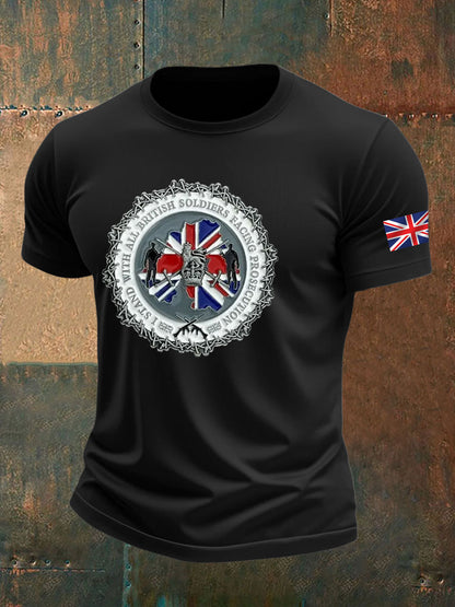Men's British Veteran imitation cotton short-sleeved T-shirt