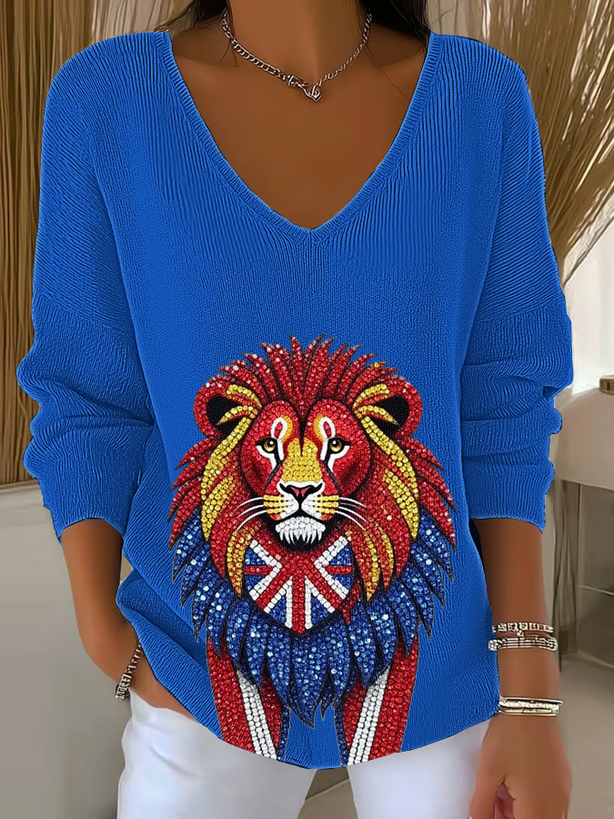 Women's British imitation diamond hot-drilling  Printed Tops