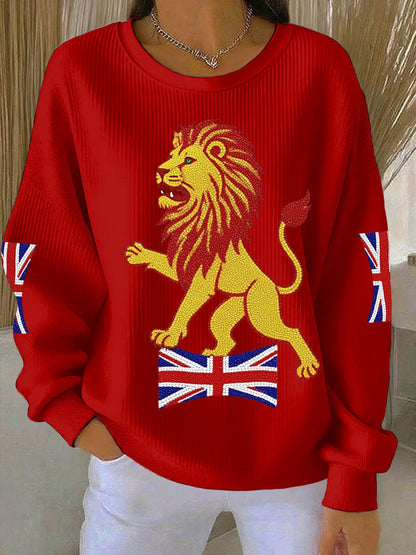 Women's British imitation diamond hot-drilling Printed  Printed Tops