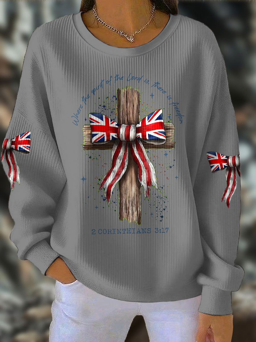 Women's UK Flag Faith Printed Sweatshirt