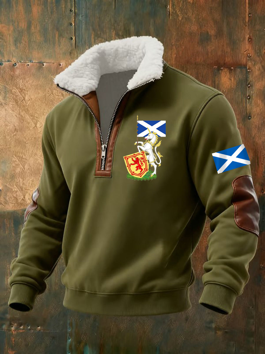 Men's Scottish Unicorn baggy zip-up hoodie