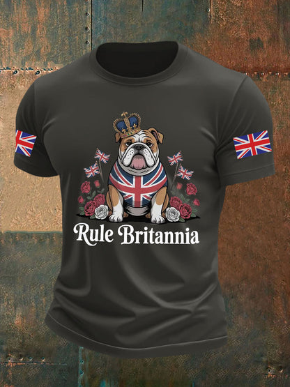 Men's Vintage England Flag Rule Britannia Printed T-shirt