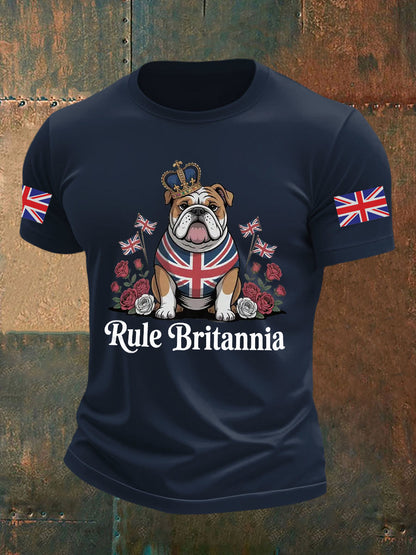 Men's Vintage England Flag Rule Britannia Printed T-shirt