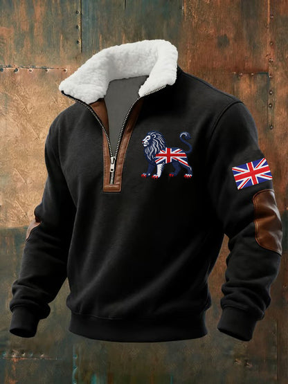 Men's Vintage British Lion Print Sweatshirt