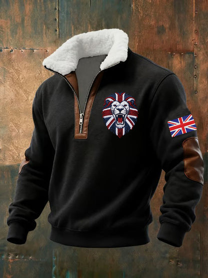Men's Vintage British Lion Print Sweatshirt