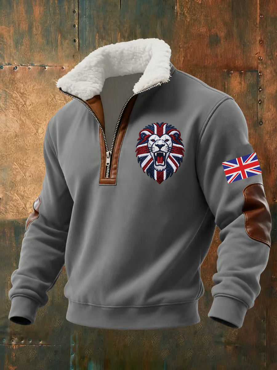 Men's Vintage British Lion Print Sweatshirt