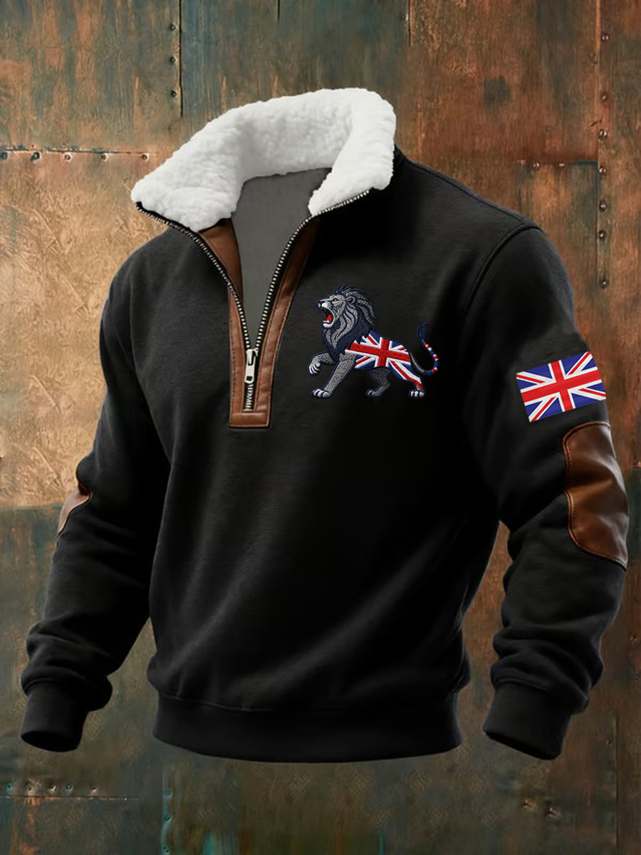 Men's Vintage British Lion Print Sweatshirt