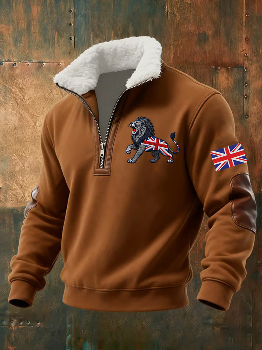 Men's Vintage British Lion Print Sweatshirt