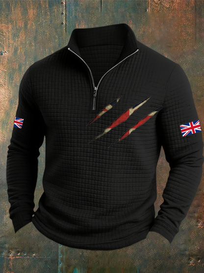 Men's UK Flag Art Printed Casual Tops