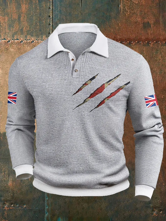 Men's UK Flag Art Printed Casual Tops