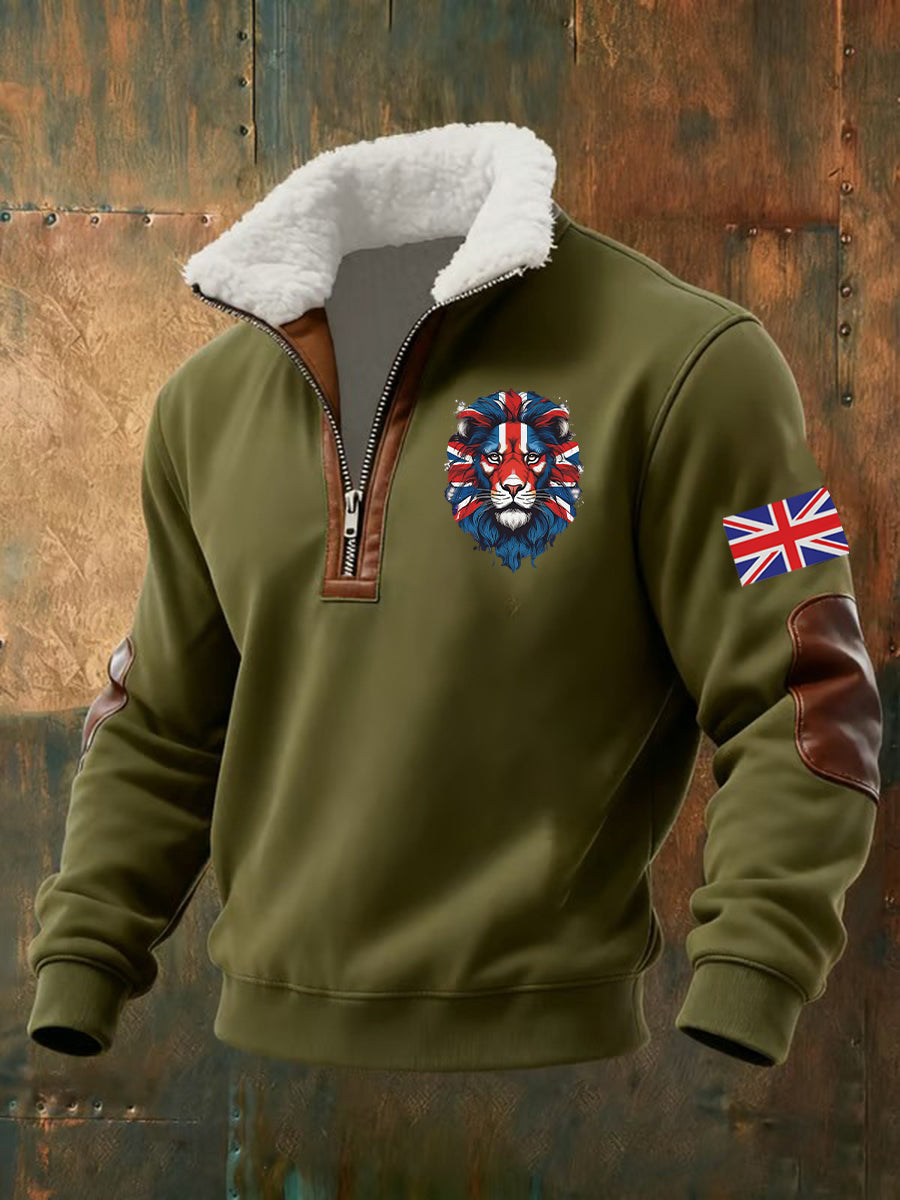 Men's Vintage British Lion Print Sweatshirt