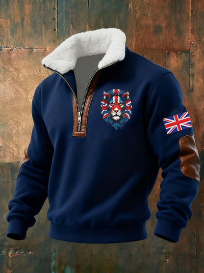 Men's Vintage British Lion Print Sweatshirt