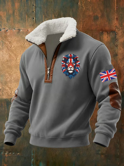 Men's Vintage British Lion Print Sweatshirt
