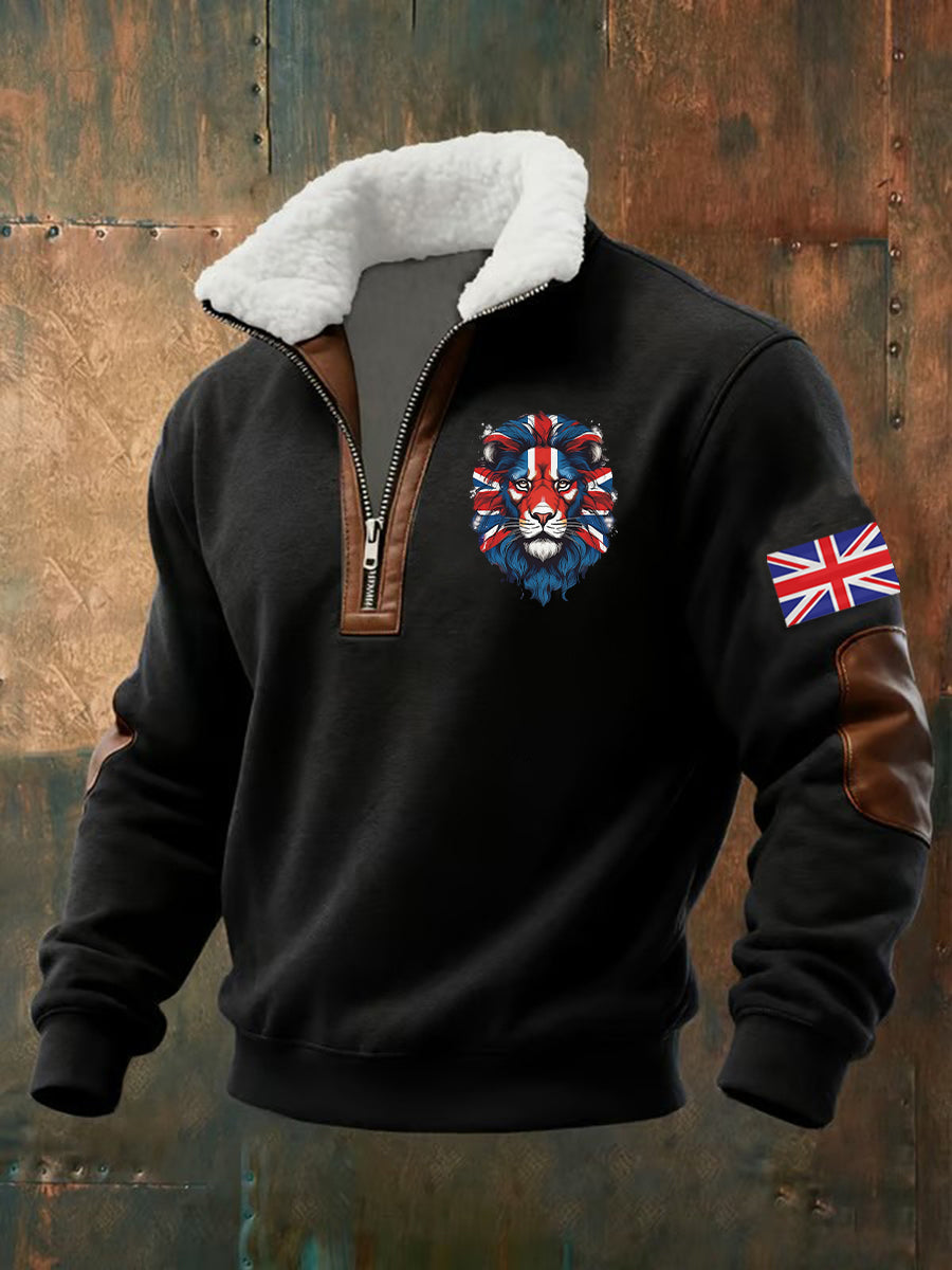 Men's Vintage British Lion Print Sweatshirt