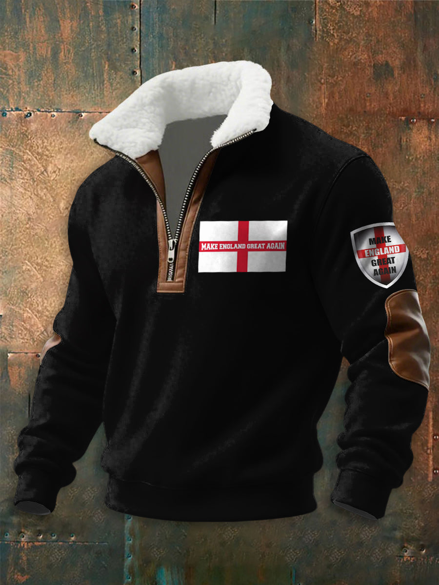 Men's Make England Great Again Print zip-up hoodie