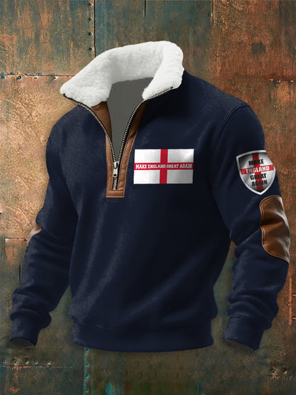 Men's Make England Great Again Print zip-up hoodie