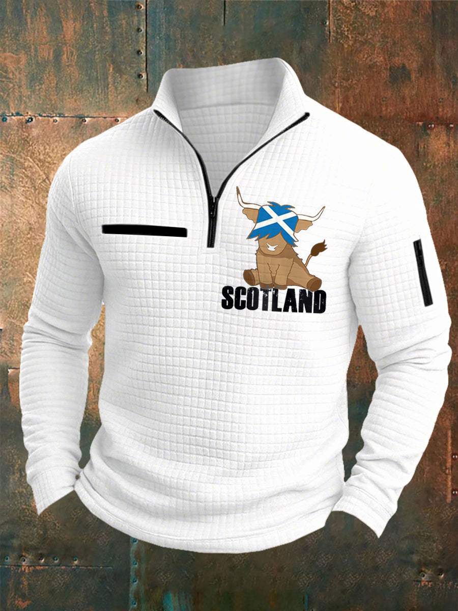 Men's Scotland Highland Cow Print Casual Top