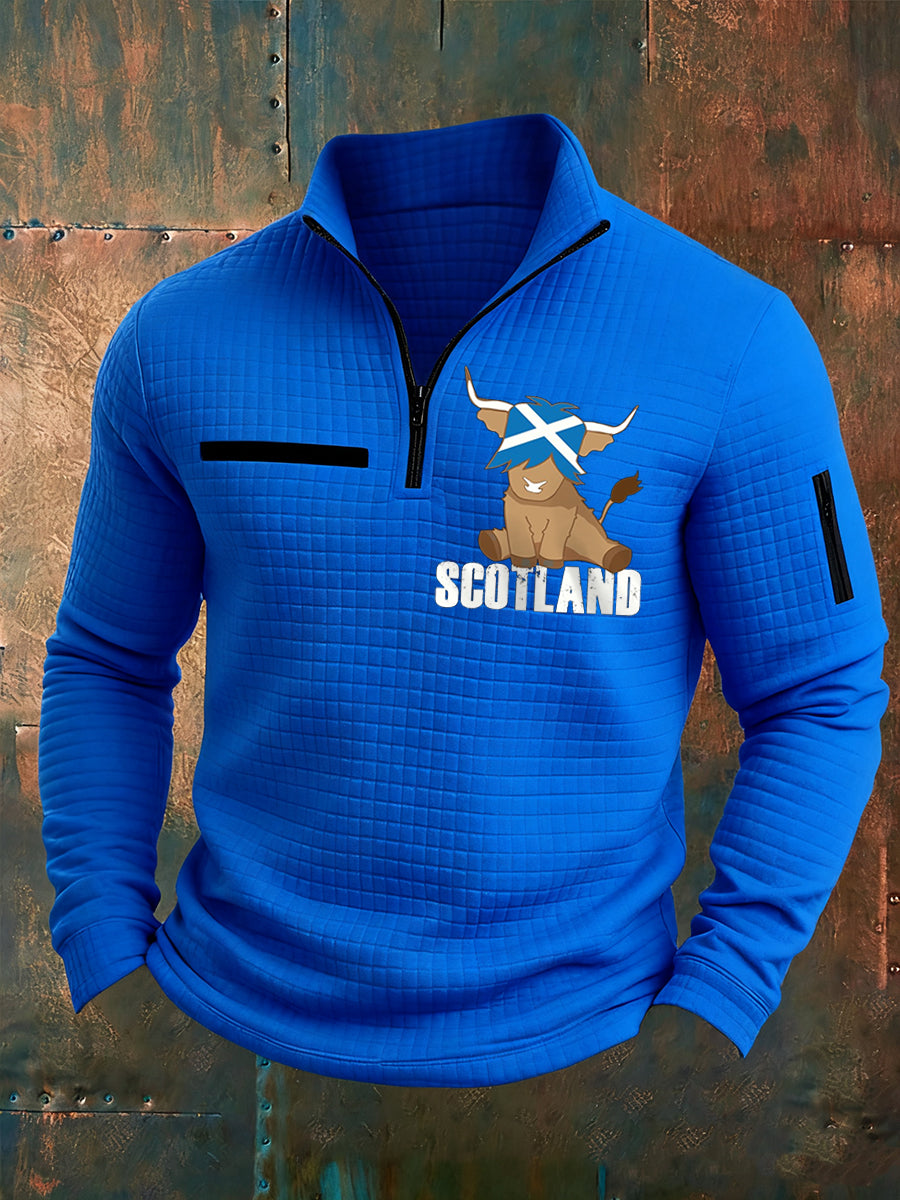 Men's Scotland Highland Cow Print Casual Top