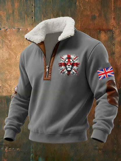 Men's Vintage British Lion Print Sweatshirt