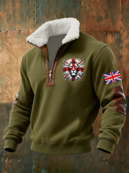 Men's Vintage British Lion Print Sweatshirt