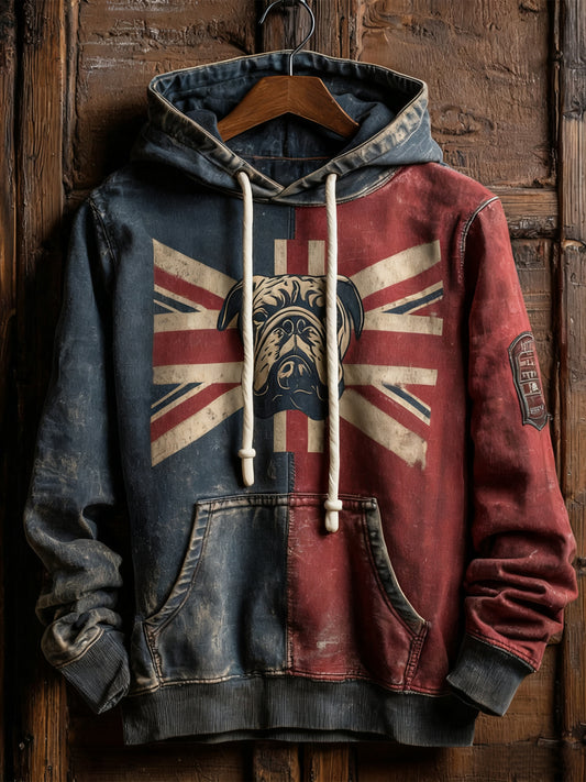 Men's British Flag Printed Casual Hoodie
