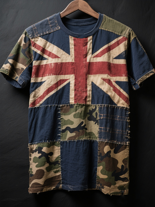 Men's British flag and camouflage pattern Printed short sleeves t-shirt
