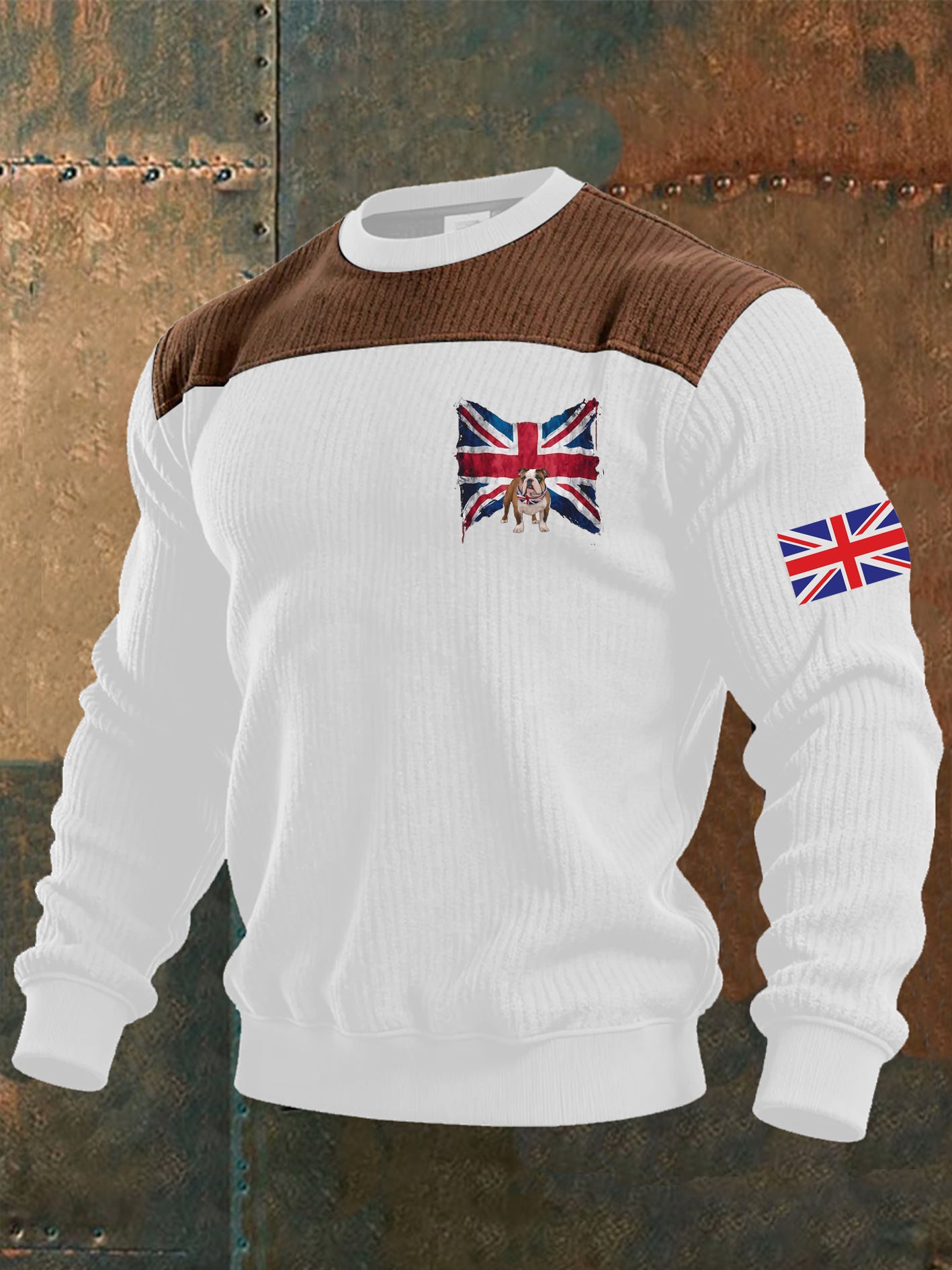 Men's British Flag Printed Casual imitation sweater