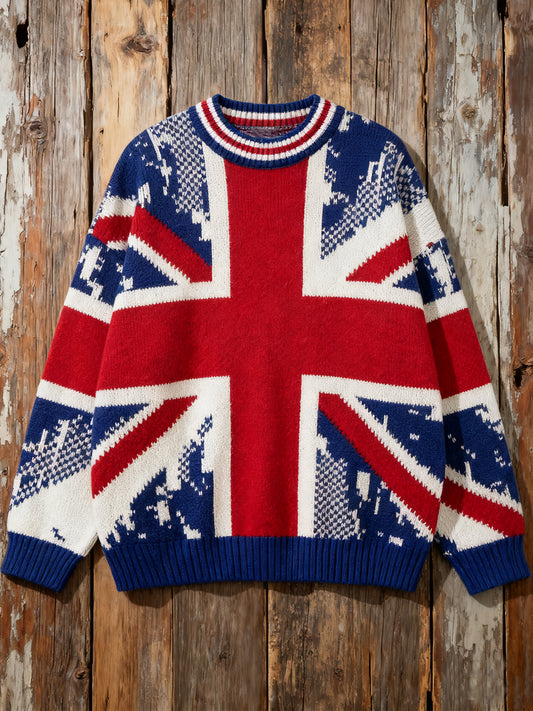 Men's British Flag Printed Casual imitation sweater