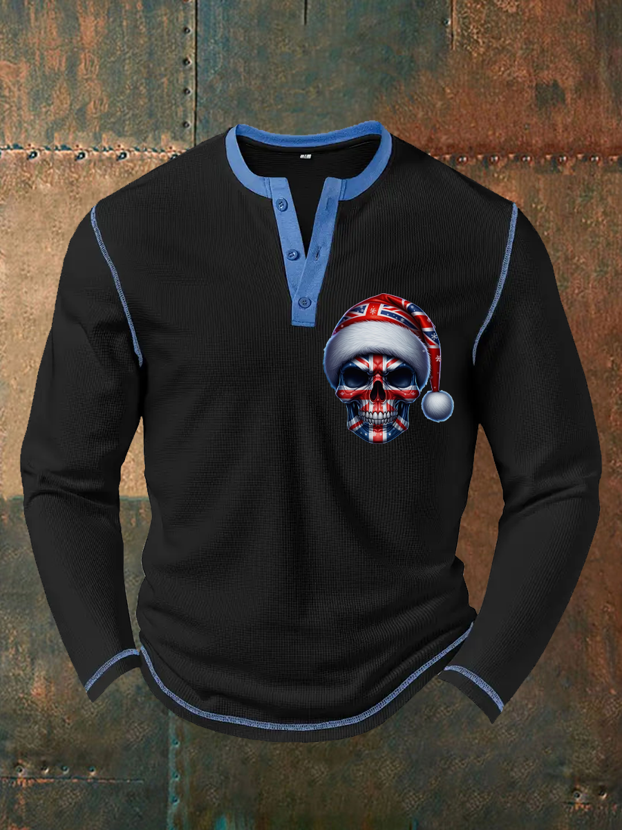 Men's UK Flag Christmas Santa Printed Tops