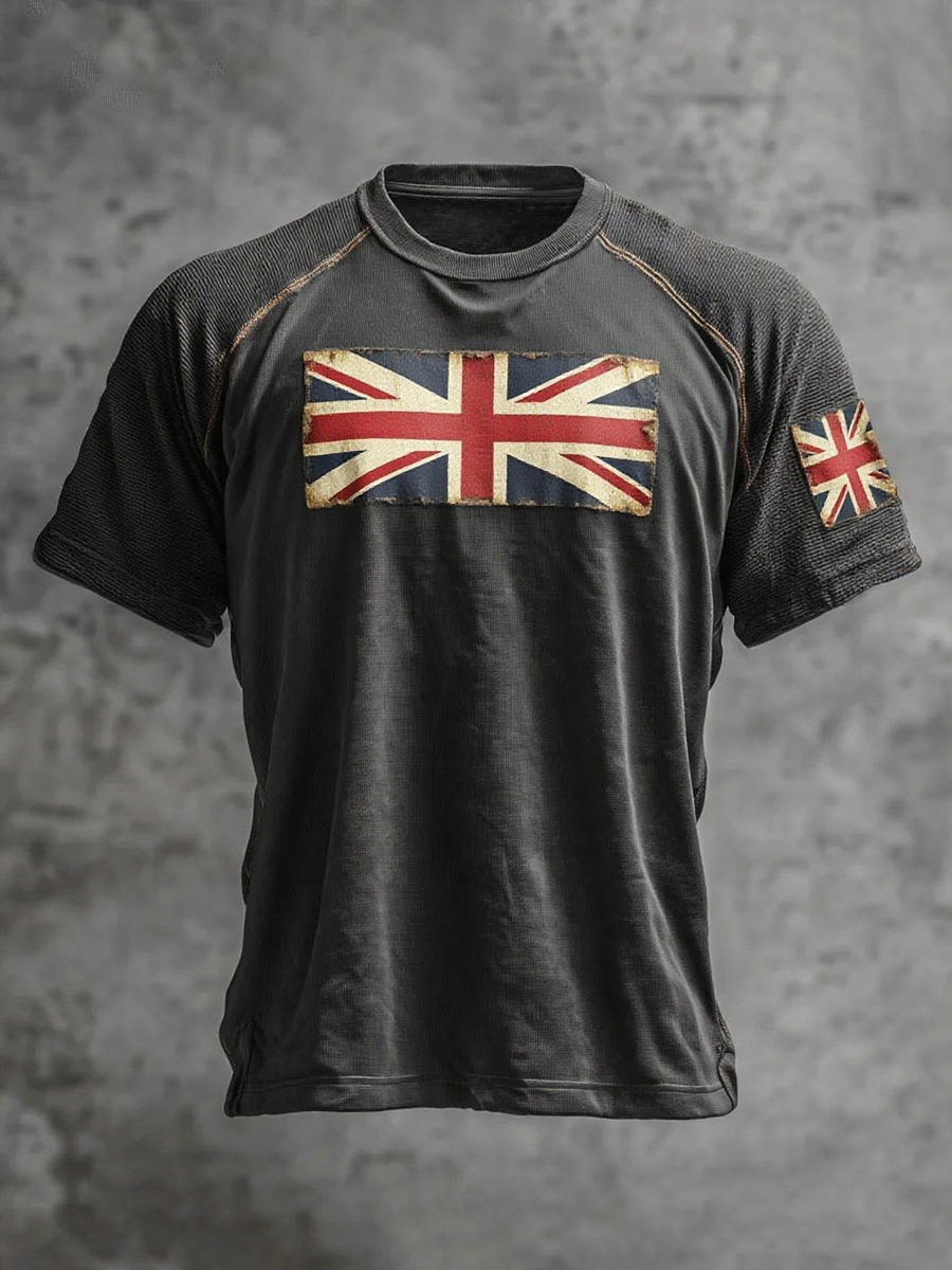 Men's British Flag Printed  short sleeve t-shirt