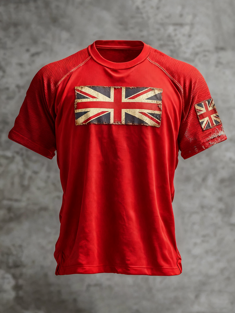 Men's British Flag Printed  short sleeve t-shirt