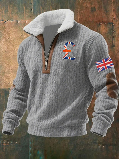 Men's United Kingdom Print Baggy Zip-up Hoodie