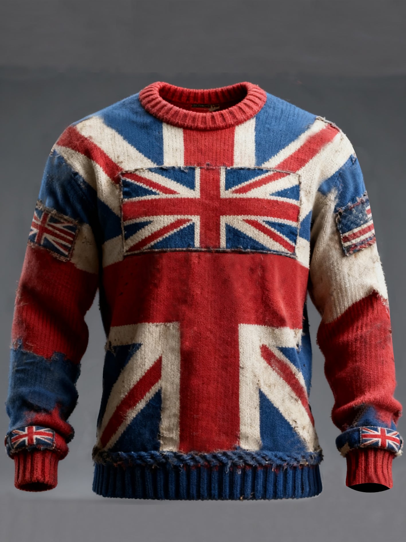 Men's British Flag Printed Casual imitation sweater