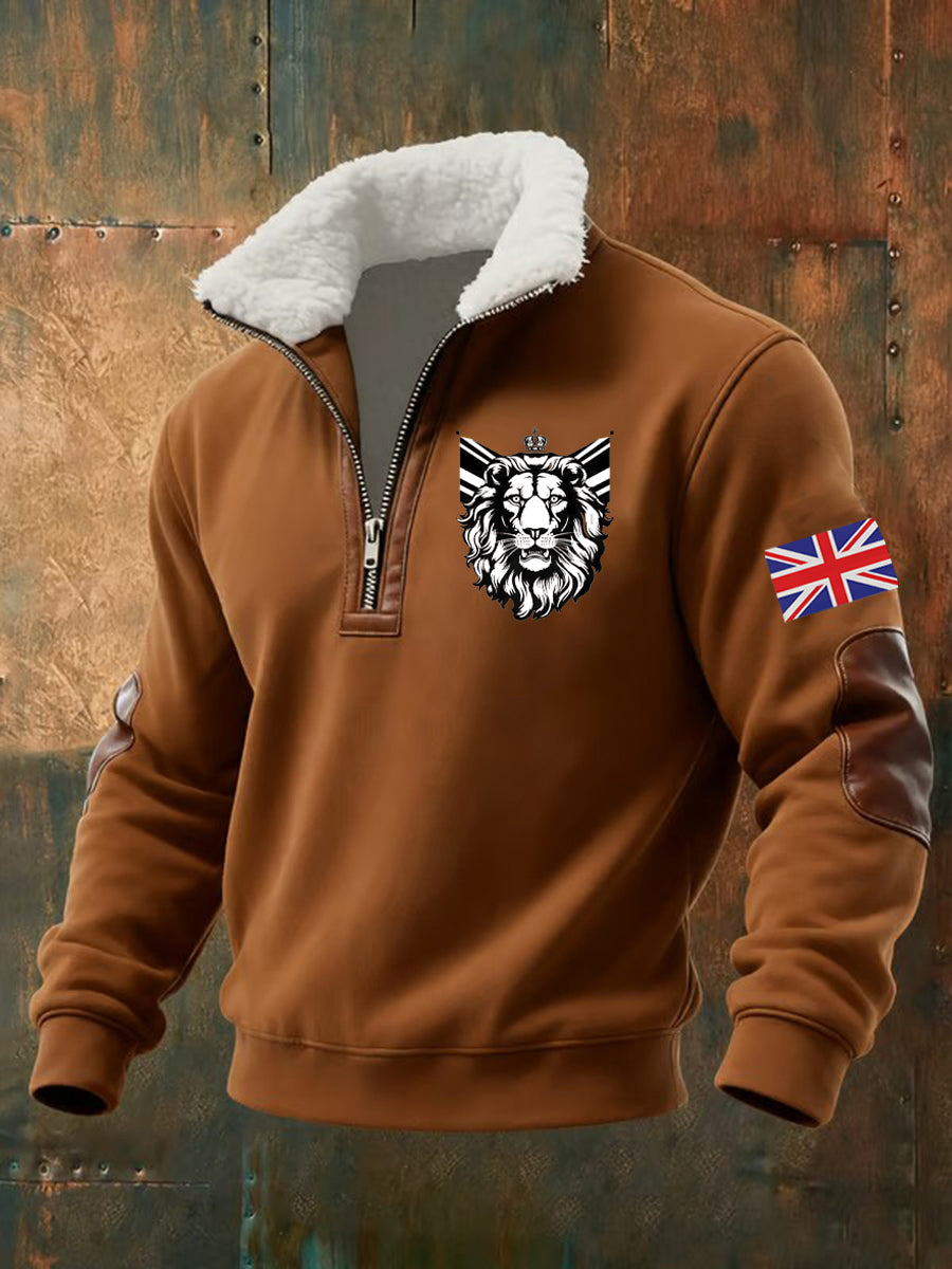 Men's Vintage British Lion Print Sweatshirt